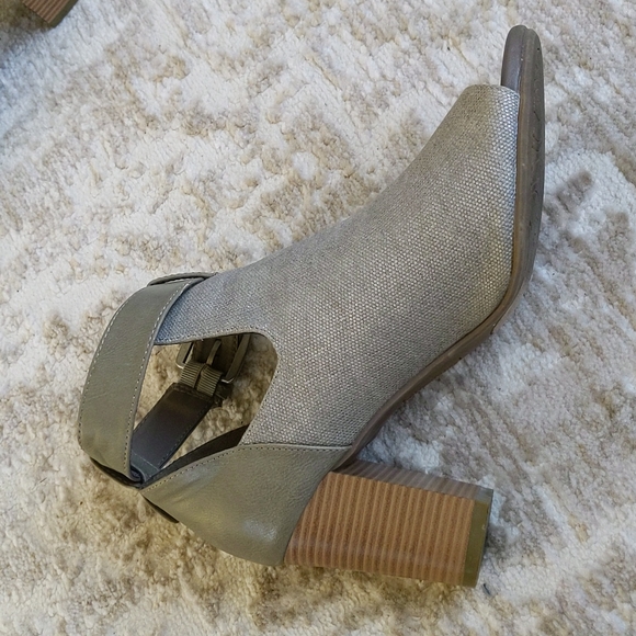 Sole Senseability Memory Foam Open Toe Ankle Booties 8.5M Green Gray - Picture 6 of 16